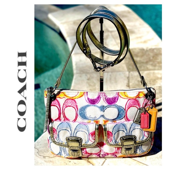 Coach Handbags - Coach Poppy DREAM Multi Colored Signature Monogramed Canvas Shoulder/Xbody NWOT
